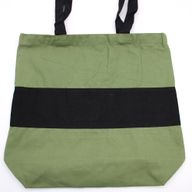 Grand Sac de Shopping en Coton - 38x42x12cm - Vert & Noir - 10oz