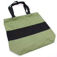 Grand Sac de Shopping en Coton - 38x42x12cm - Vert & Noir - 10oz