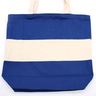 Grand Sac de Shopping en Coton - 38x42x12cm - Bleu & Naturel - 10oz