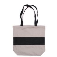 Grand Sac de Shopping en Coton - 38x42x12cm - Gris & Noir - 10oz