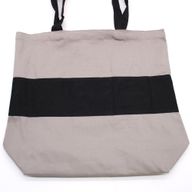 Grand Sac de Shopping en Coton - 38x42x12cm - Gris & Noir - 10oz
