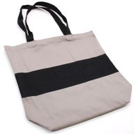 Grand Sac de Shopping en Coton - 38x42x12cm - Gris & Noir - 10oz