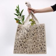 Grand Sac de Shopping en Coton - 38x42cm - Vie en Forêt - 10oz