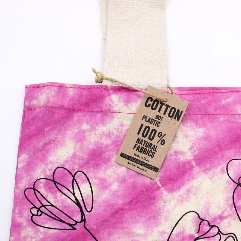 Sac en Coton Tye-Dye (6oz) - 38x42x12cm - Lotus Bouddha - Multi Col - Sangle Naturelle