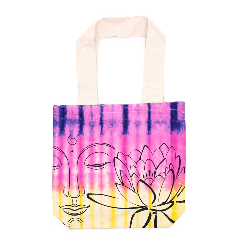Sac en Coton Tye-Dye (6oz) - 38x42x12cm - Lotus Bouddha - Multi Col - Sangle Naturelle