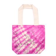 Sac en Coton Tye-Dye (6oz) - 38x42x12cm - Visage - Magenta - Sangle Naturelle