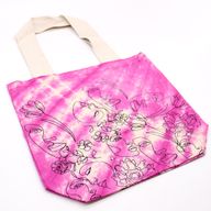 Sac en Coton Tye-Dye (6oz) - 38x42x12cm - Visage - Magenta - Sangle Naturelle