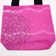 Sac en Coton Tye-Dye (6oz) - 38x42x12cm -  Mandala - Magenta - Sangle Noire