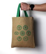 Sac à Main en Jute - 5 Motifs Mystiques Assortis