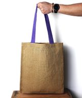 Grand Sac à Main en Jute -5 Poignées de Couleurs Assorties