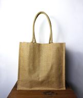 Grand Sac à Main en Jute avec Portes-Bouteilles