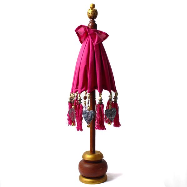 Parasol de Bali de Décoration Intérieur - Coton - Rose - 40cm