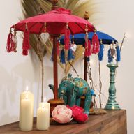 Parasol de Bali de Décoration Intérieur - Coton - Rose - 40cm