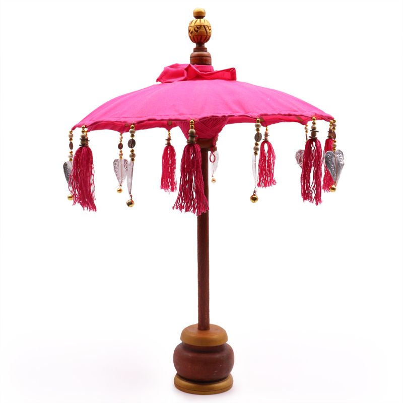 Parasol de Bali de Décoration Intérieur - Coton - Rose - 40cm