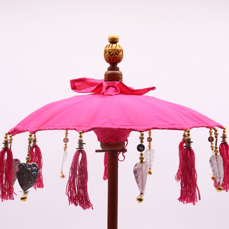 Parasol de Bali de Décoration Intérieur - Coton - Rose - 40cm