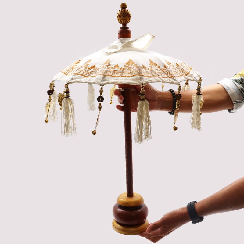 Parasol de Bali de Décoration Intérieur - Coton - Rose - 40cm