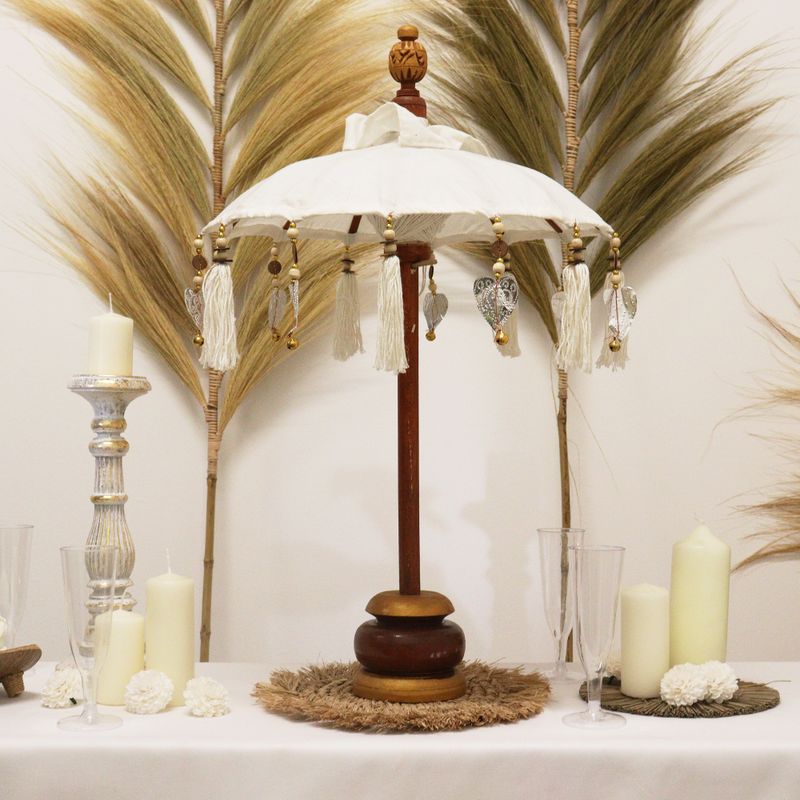 Parasol de Bali de Décoration Intérieur - Toile - Naturel - 40cm