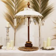 Parasol de Bali de Décoration Intérieur - Toile - Naturel - 40cm