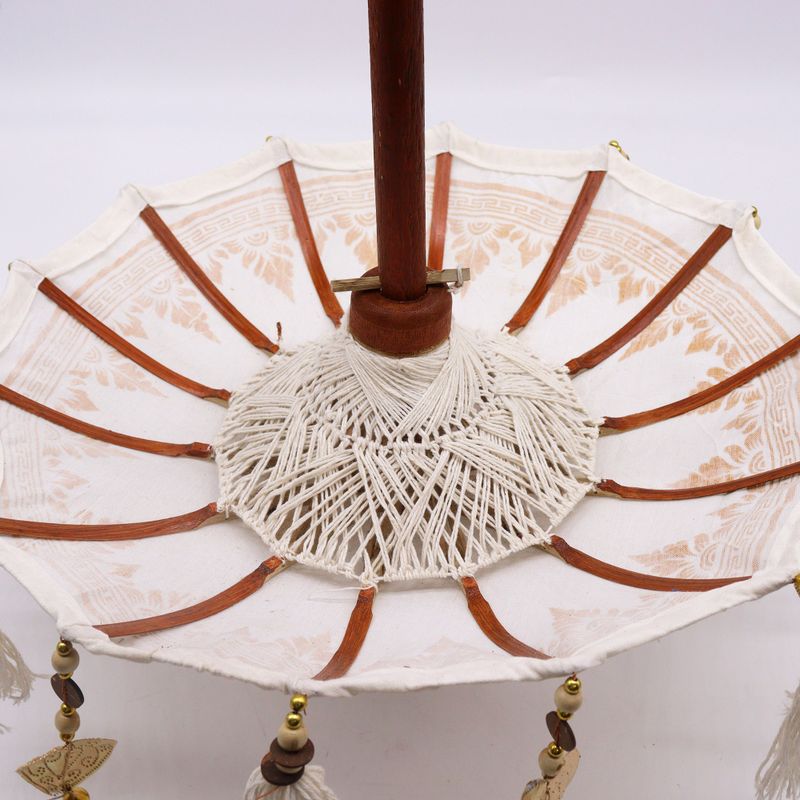 Parasol de Bali Décoration Intérieure - Toile - Décor Doré - 40cm