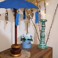 Parasol de Bali de Décoration Intérieur - Coton - Turquoise - 40cm
