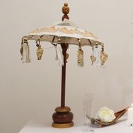Parasol de Bali Décoration Intérieure - Toile - Décor Doré - 40cm