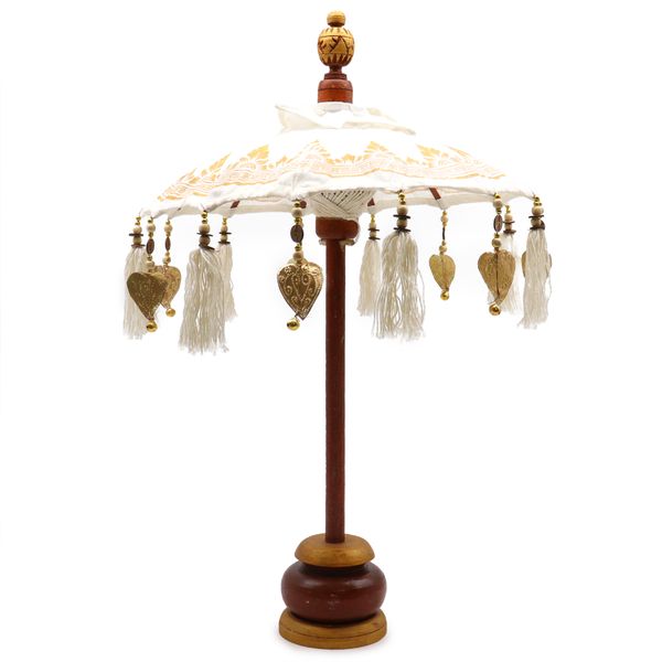 Parasol de Bali Décoration Intérieure - Toile - Décor Doré - 40cm