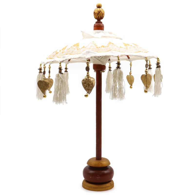 Parasol de Bali Décoration Intérieure - Toile - Décor Doré - 40cm