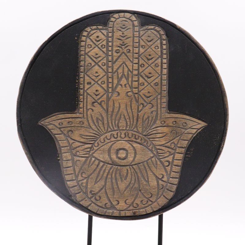 Ensemble Bouddha Feng Shui - Hamsa - Gris