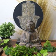 Ensemble Bouddha Feng Shui - Hamsa - Gris
