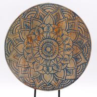 Ensemble Bouddha Feng Shui - Mandala Fleur - Bleu