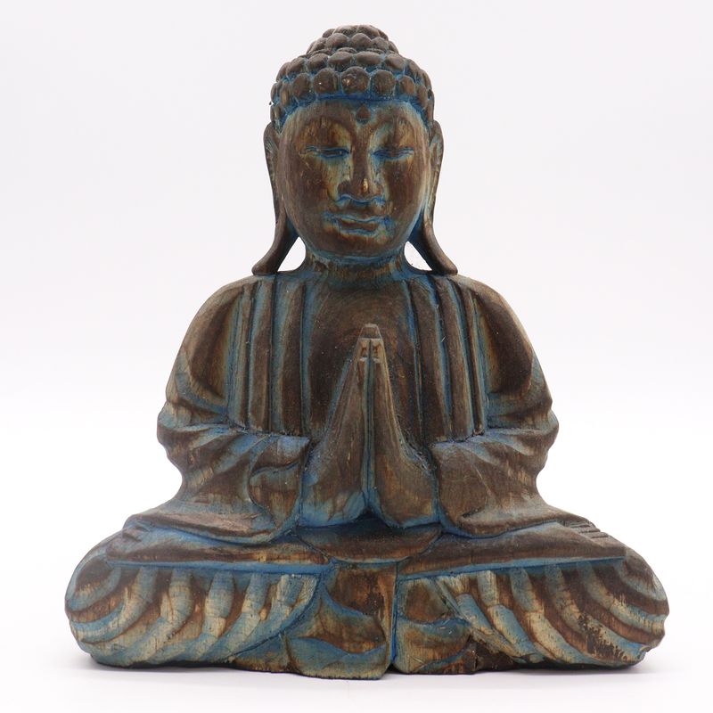 Ensemble Bouddha Feng Shui - Mandala Fleur - Bleu