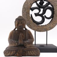 Ensemble Bouddha Feng Shui - Om - Gris & Noir