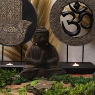 Ensemble Bouddha Feng Shui - Om - Gris & Noir