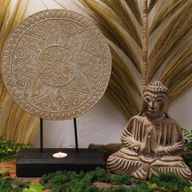 Ensemble Bouddha Feng Shui - Mandala Classique - Naturel