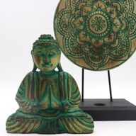 Ensemble Bouddha Feng Shui - Mandala - Vert