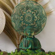 Ensemble Bouddha Feng Shui - Mandala - Vert