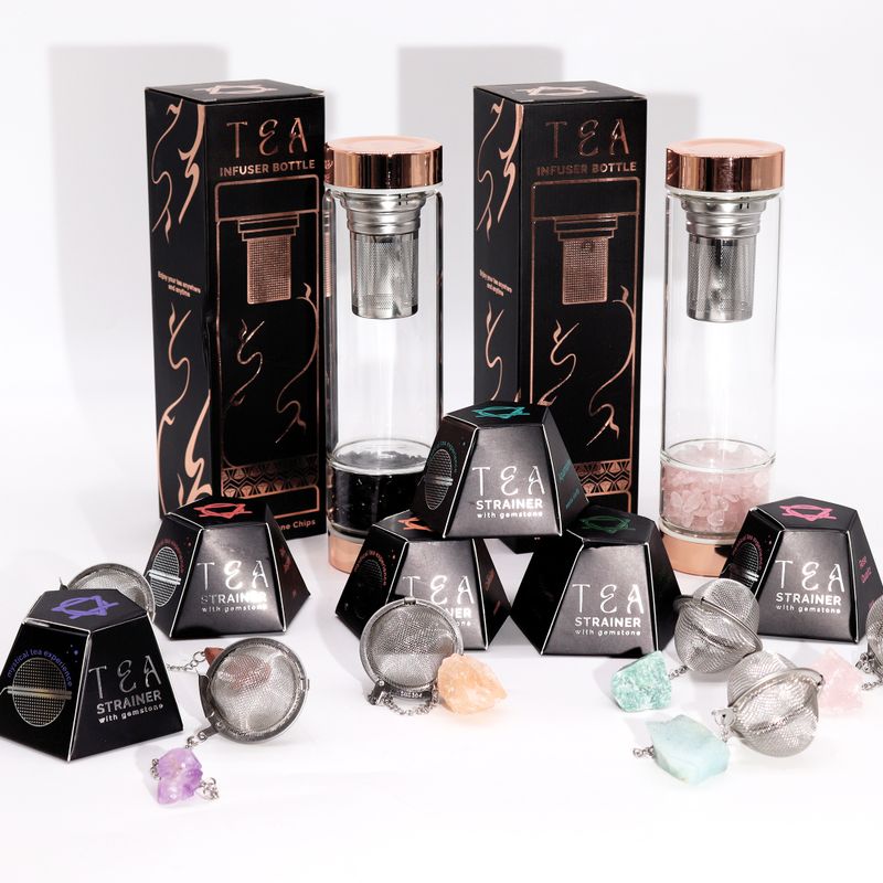Filtre Infuseur à Thé avec Gemme - Quartz Rose