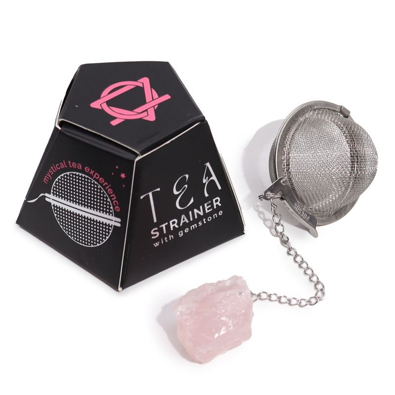 Filtre Infuseur à Thé avec Gemme - Quartz Rose