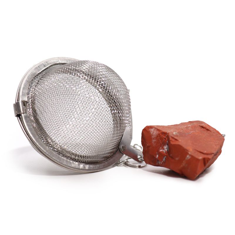Filtre Infuseur à Thé avec Gemme - Jaspe Rouge