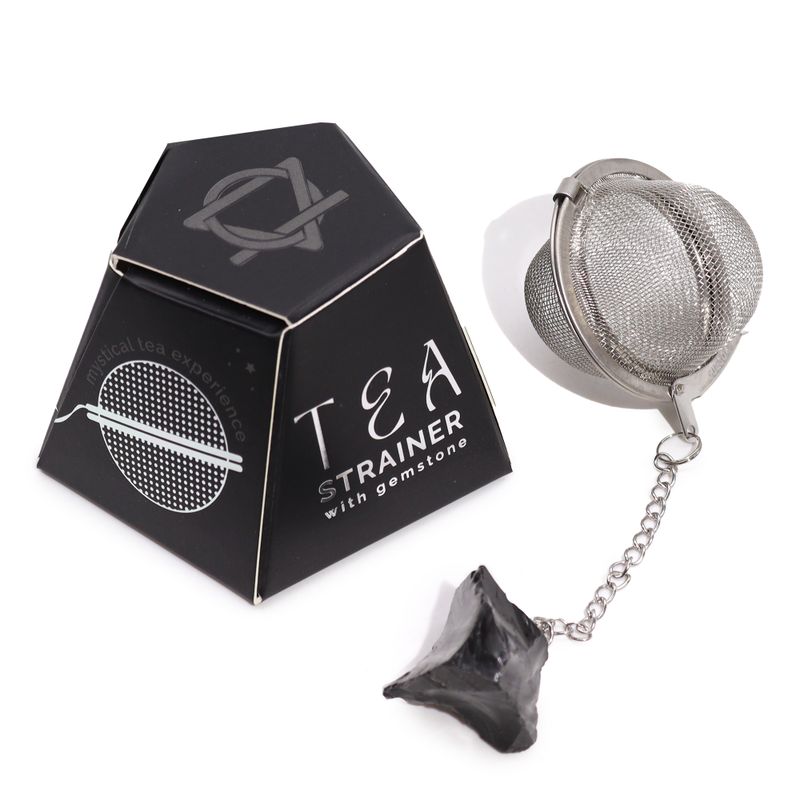 Filtre Infuseur à Thé avec Gemme - Obsidienne Noire