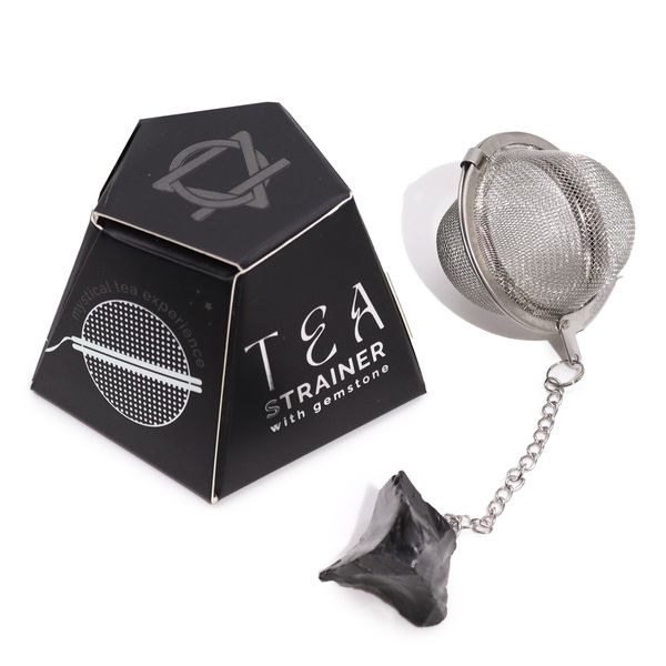 Filtre Infuseur à Thé avec Gemme - Obsidienne Noire