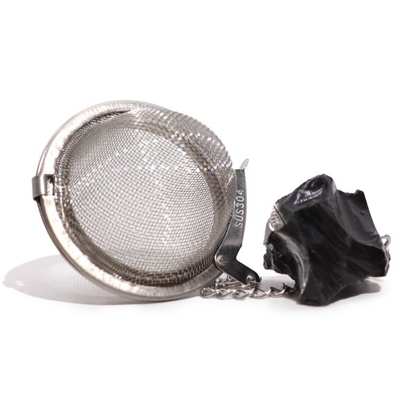Filtre Infuseur à Thé avec Gemme - Obsidienne Noire