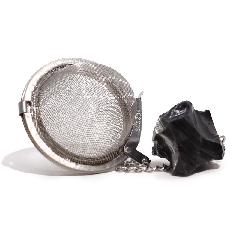 Filtre Infuseur à Thé avec Gemme - Obsidienne Noire