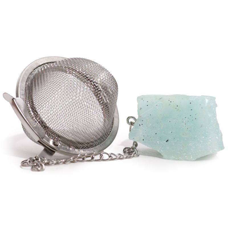 Filtre Infuseur à Thé avec Gemme - Pierre Aigue-Marine