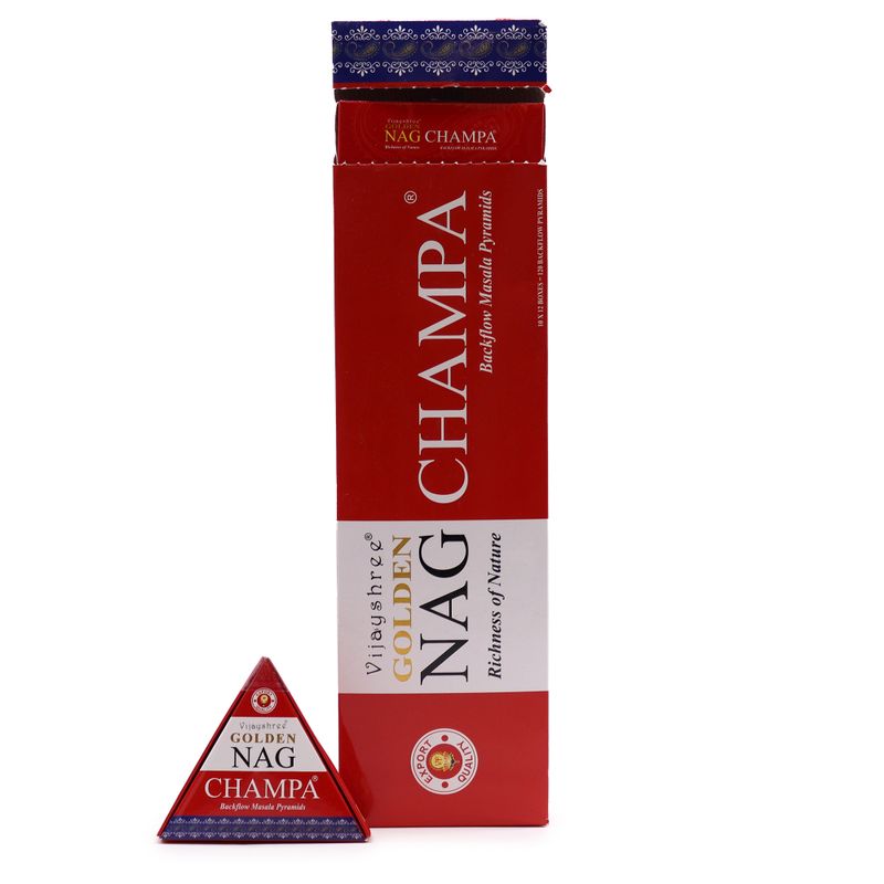 Cône d'Encens à flux inversé - Champa 42g Jumbo Golden Nag