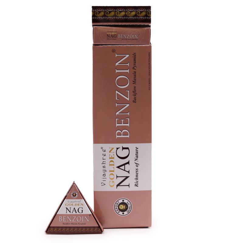 Cône d'Encens à flux inversé - Benjoin 42g Jumbo Golden Nag