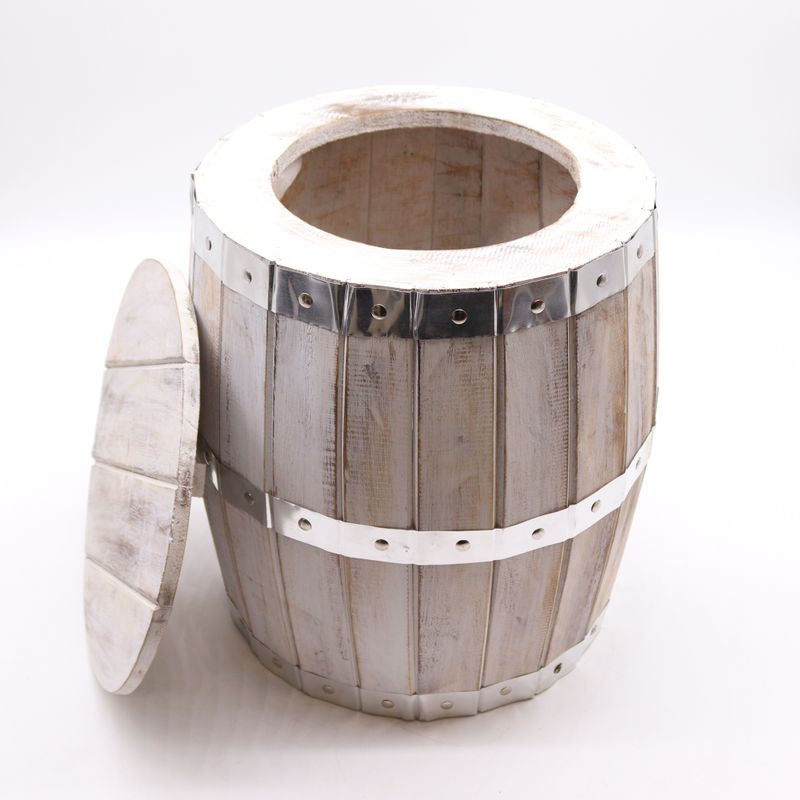 Tabouret Tonneau de Bière - Blanchi