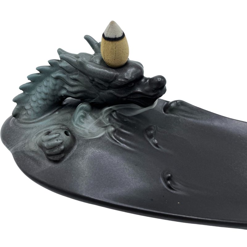 Fontaine à Encens - Dragon dans un Bassin avec des Détails Surprenants
