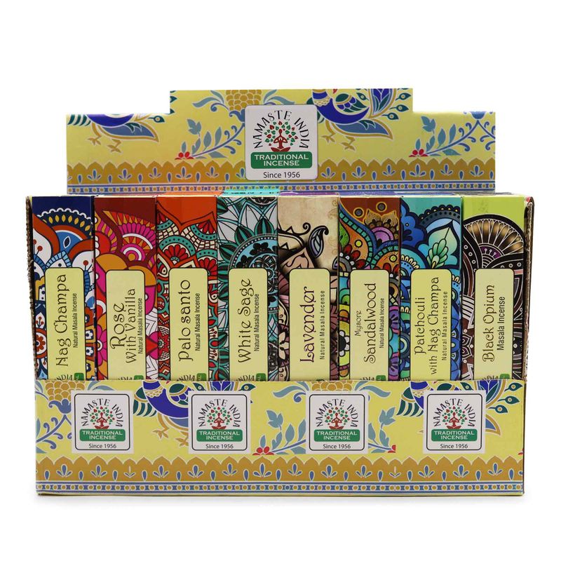 Pack de Présentation d'Encens Namaste Mandala Masala (8 parfums X 6)