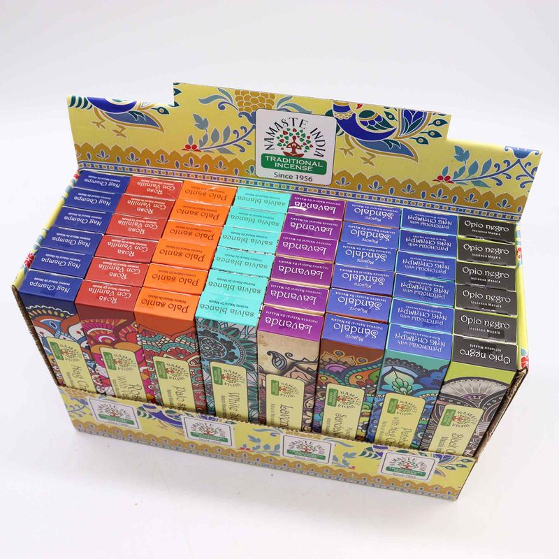 Pack de Présentation d'Encens Namaste Mandala Masala (8 parfums X 6)